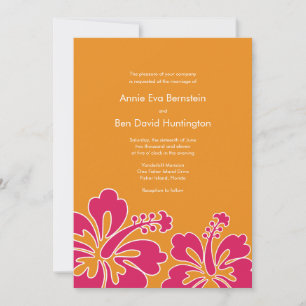 Sweet Hibiscus Wedding Invitation Card