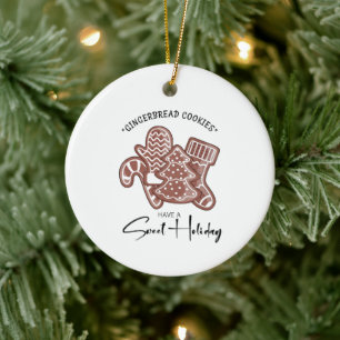 Sweet Holiday Gingerbread Holiday Ceramic Ornament