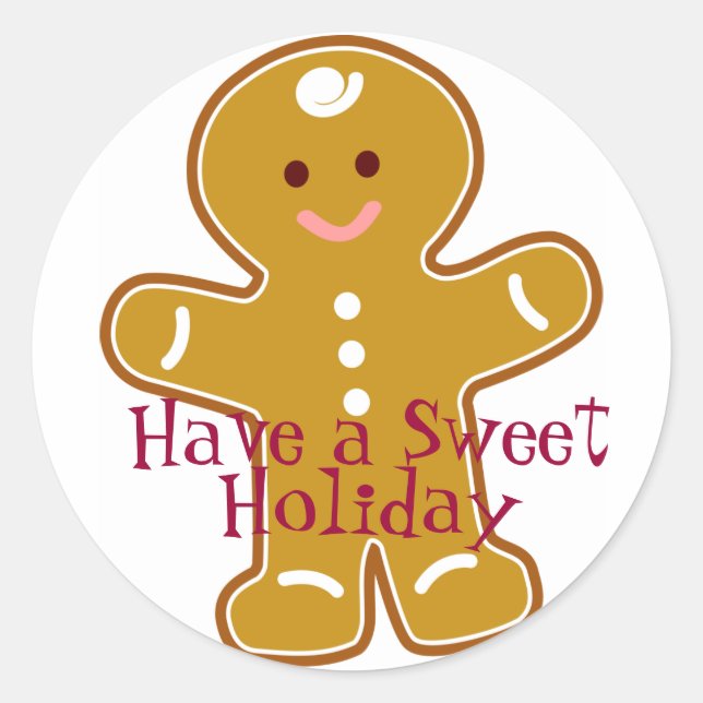 Sweet Holiday Gingerbread Homme Étiquette (Devant)