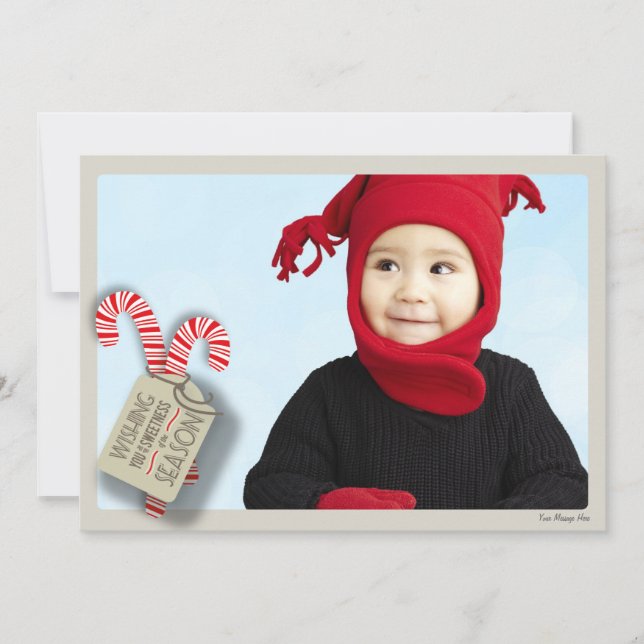 Sweet Holiday Photo Card Candy Canes (Front)