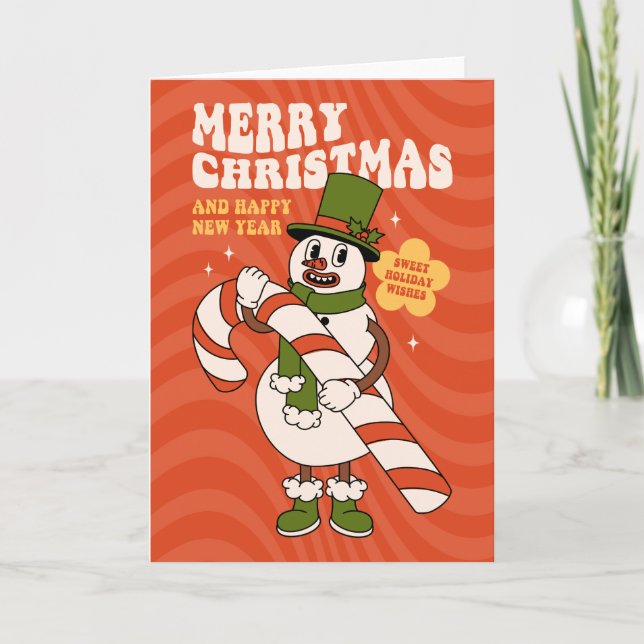 Sweet Holiday Wishes - A Candy Cane Christmas Card (Front)