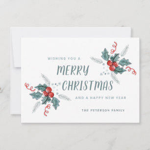 Sweet Holly Berry Christmas Non-Photo  Holiday Car Card