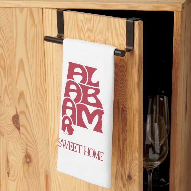 Sweet Home Alabama Crimson Kitchen Towel (Thirds Fold)