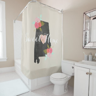 Sweet Home Alabama State Watercolor Floral & Heart