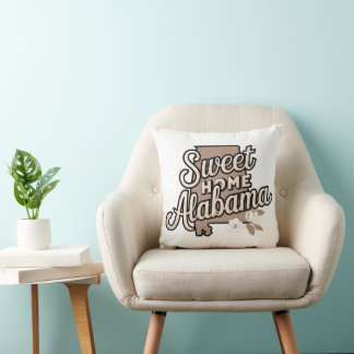 Sweet Home Alabama Throw Pillow (16" x 16")
