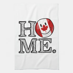 Sweet Home Canada Smiling Canadian Flag Kitchen Towel