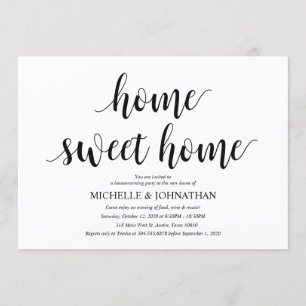 Sweet Home Cartes d'invitation pour la fête du mén