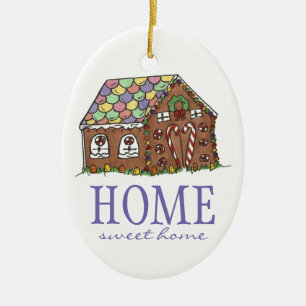 Sweet Home Housewarming Gift Gingerbread House Ceramic Ornament