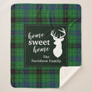 Sweet Home Tartan Davidson Personalized Plaid Sherpa Blanket