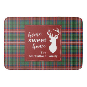 Sweet Home Tartan MacCulloch Personalized Plaid Bath Mat