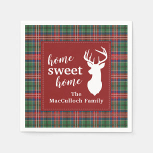 Sweet Home Tartan MacCulloch Personalized Plaid Napkin