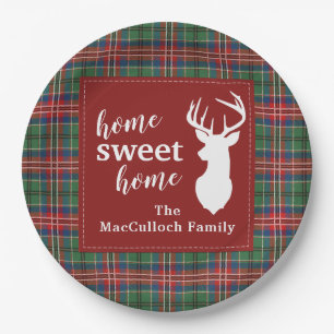 Sweet Home Tartan MacCulloch Personalized Plaid Paper Plate