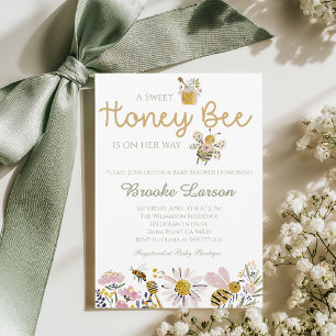 Sweet Honey Bee Baby Shower Invitation