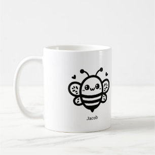 Sweet Honey Bee - Kawaii Nursery Line Art Coffee Mug