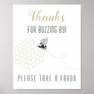 Sweet Honey Bee Party Decor Favour Sign