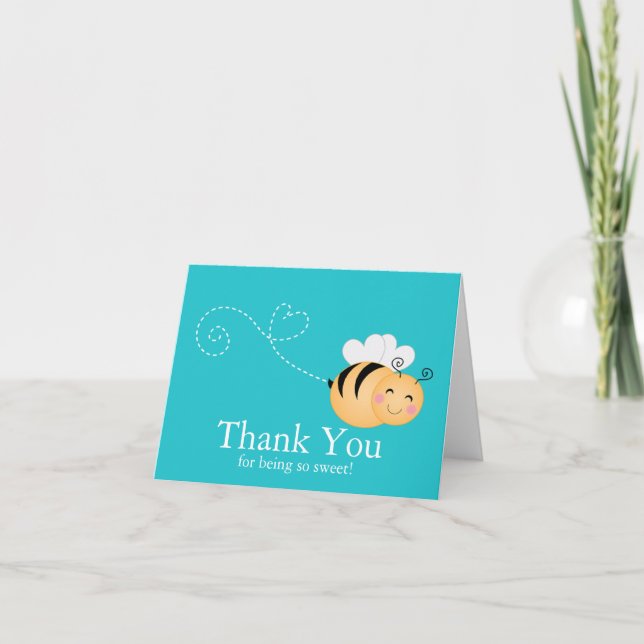 Sweet Honey Bumble Bee Thank You Note Card (Front)