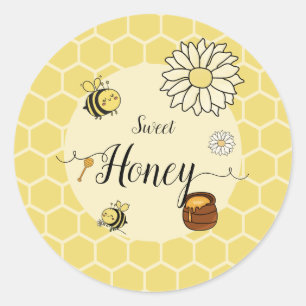 Sweet Honey Cute Little Bee Classic Round Sticker