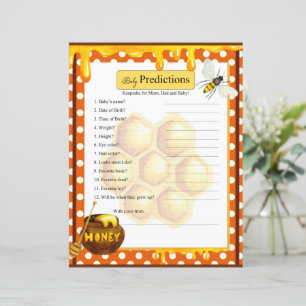 Sweet Honeybee Baby Shower Baby Predications Game