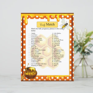 Sweet Honeybee Baby Shower Candy Match Game