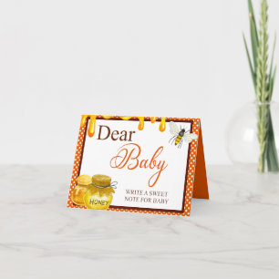 Sweet Honeybee Baby Shower Dear Baby Table Card