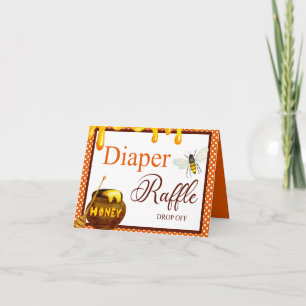 Sweet Honeybee Baby Shower Diaper Raffle Drop Off Card