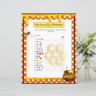 Sweet Honeybee Baby Shower Emoji Game 