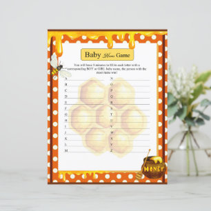 Sweet Honeybee Baby Shower Name Game
