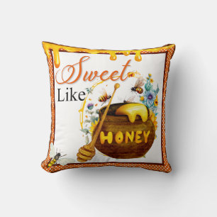 Sweet Honeybee Baby Shower Throw Pillow
