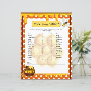 Sweet Honeybee Baby Shower Would Mommy Rather Game