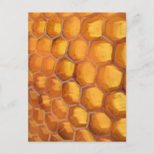 Sweet Honeycomb drawing orange yellow brown Postcard