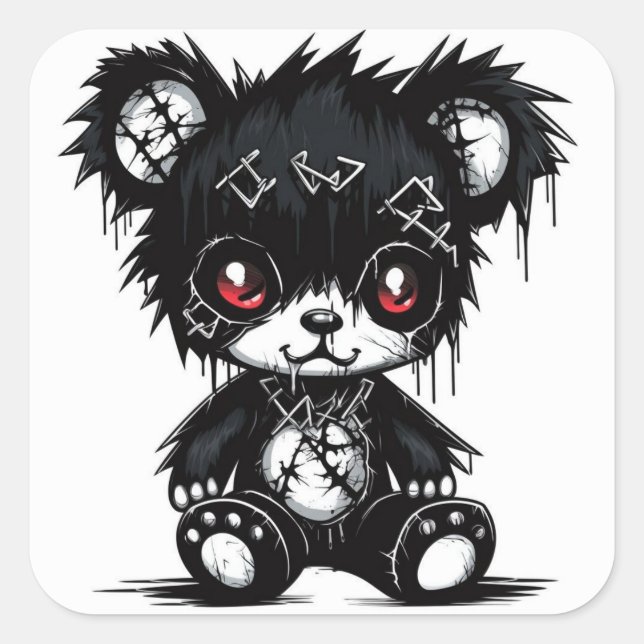 Sweet Horror Teddy Bear Sticker – Valentine  (Devant)