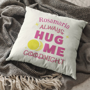 Sweet Hug Me Goodnight Moon Text Design Throw Pillow
