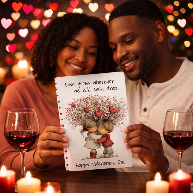 Sweet Hugging Sweethearts Valentine Card (Creator Uploaded)