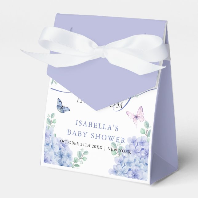 Sweet Hydrangea Floral Garden Baby Shower  Favor Box (Front Side)