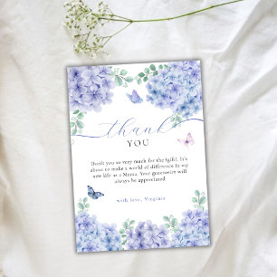 Sweet Hydrangea Floral Garden Baby Shower Thank You Card