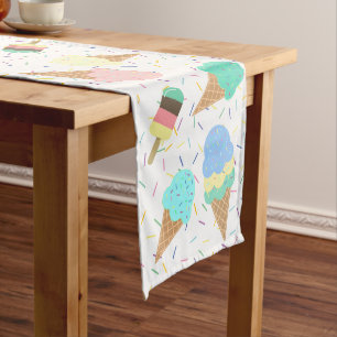 Sweet ice cream and sprinkles ice cream party medium table runner