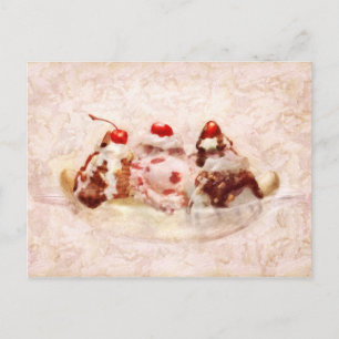 Sweet - Ice Cream - Banana split Postcard