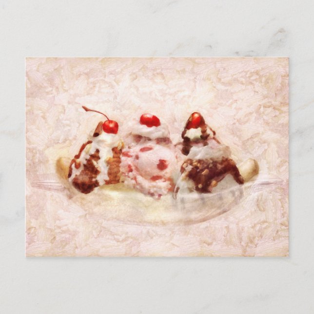 Sweet - Ice Cream - Banana split Postcard (Front)