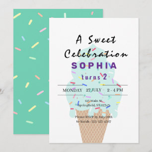 Sweet Ice Cream Birthday Invitation
