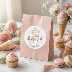 Sweet Ice Cream Birthday Thank You Classic Round Sticker