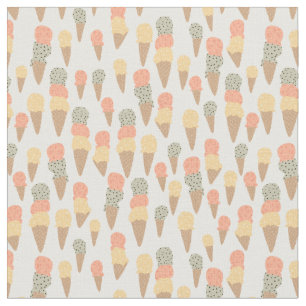 Sweet Ice Cream Cones Pastel Pattern Fabric