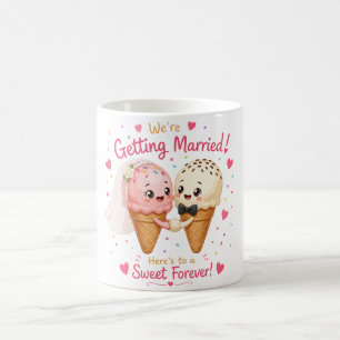 Sweet Ice Cream Couple Engagement Announcement Coffee Mug