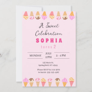 Sweet Ice Cream Party Invitation