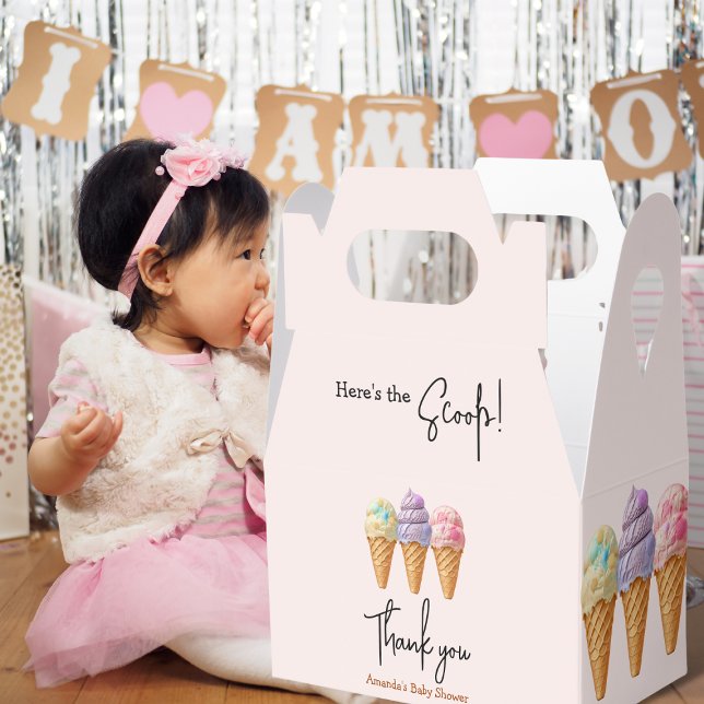 Sweet Ice Cream Summer Here Scoop Baby Shower Favor Box (Creator Uploaded)