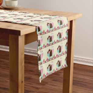 Sweet Ice Cream Treats Pattern Short Table Runner