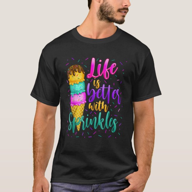 Sweet Ice Cream  With Sprinkle T-Shirt (Front)