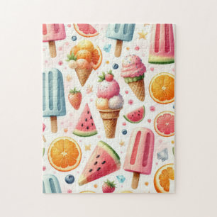 Sweet Ice Creams Pattern Jigsaw Puzzle