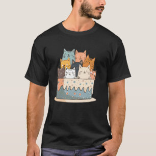 Sweet Icing Party Kitten Lover Birthday Cake Cute T-Shirt