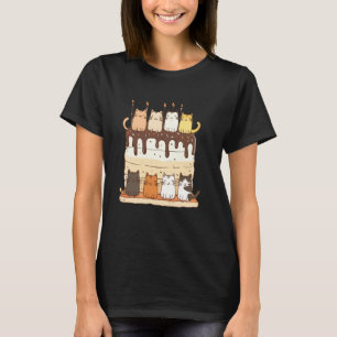 Sweet Icing Party Kitten Lover Birthday Cake Cute T-Shirt
