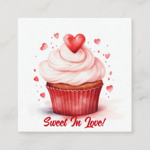 Sweet In Love Hearts Cupcake Carte Saint-Valentin